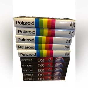 Lot Of 10 VHS Tapes Sealed Polaroid T-120 And TDK T 160